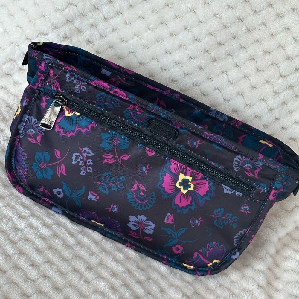 Lug Boho Floral Black Cosmetic Bag parasail
